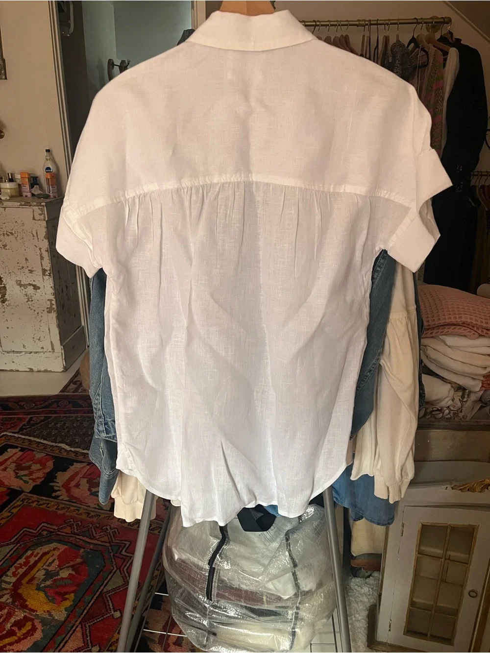 J. Crew Linen Short Sleeve Button Down Shirt XS